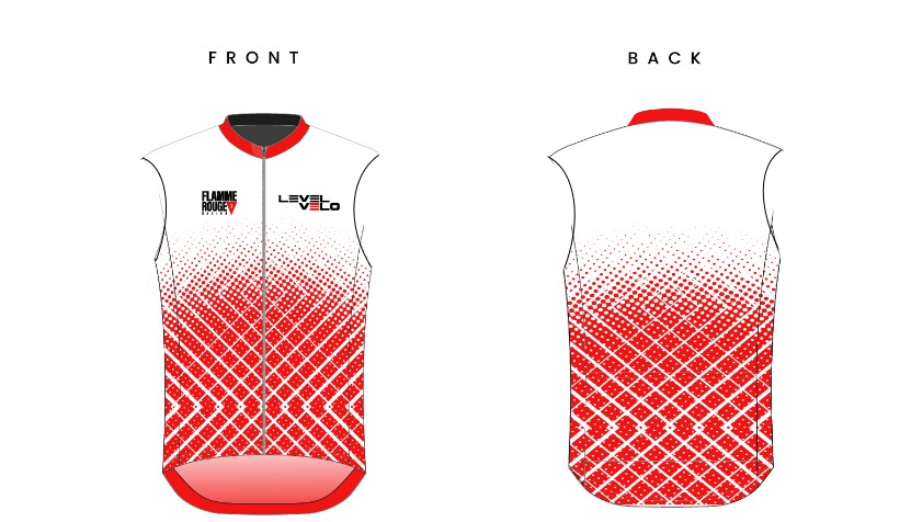 flamme rouge racing custom indoor cycling vest red