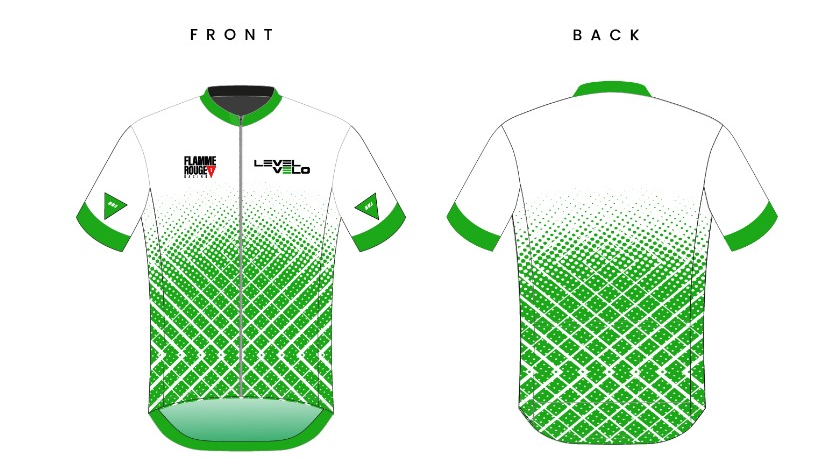 flamme rouge aero green custom cycling jersey