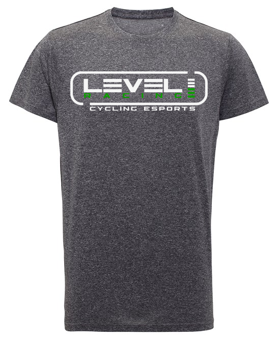 level racing t shirt gray green