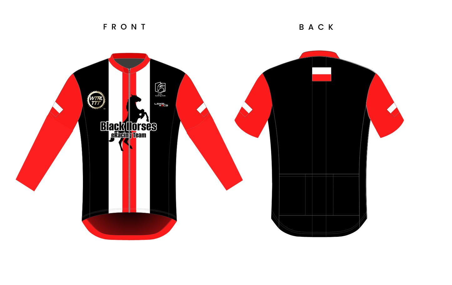 black horses eracing team long sleeve jersey