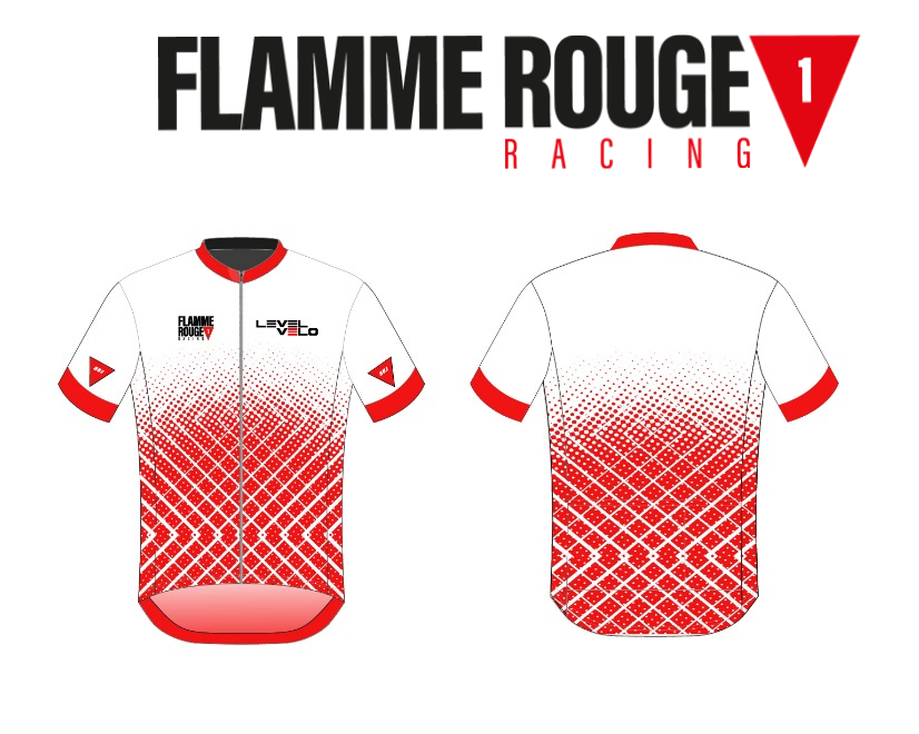 flamme rouge racing aero red white cycling jersey