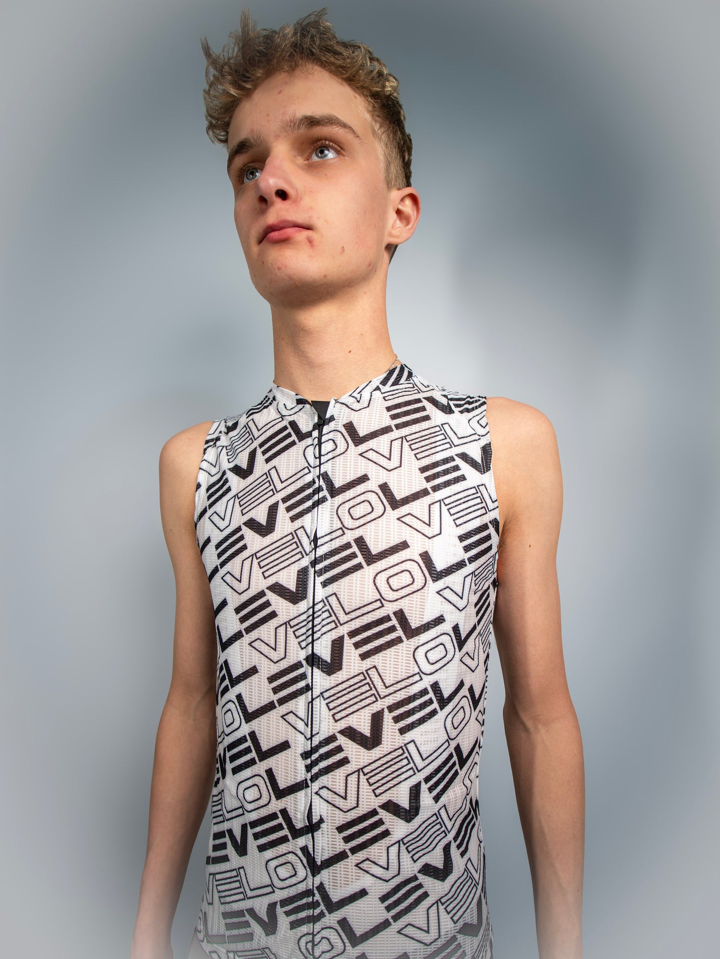 level velo cycling vest white monolevel