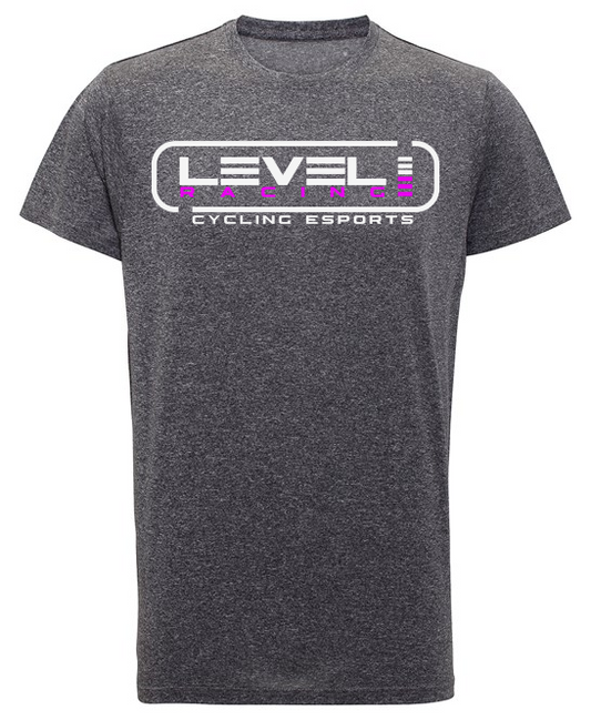 LEVEL Racing T Shirt Pink / Green Logo