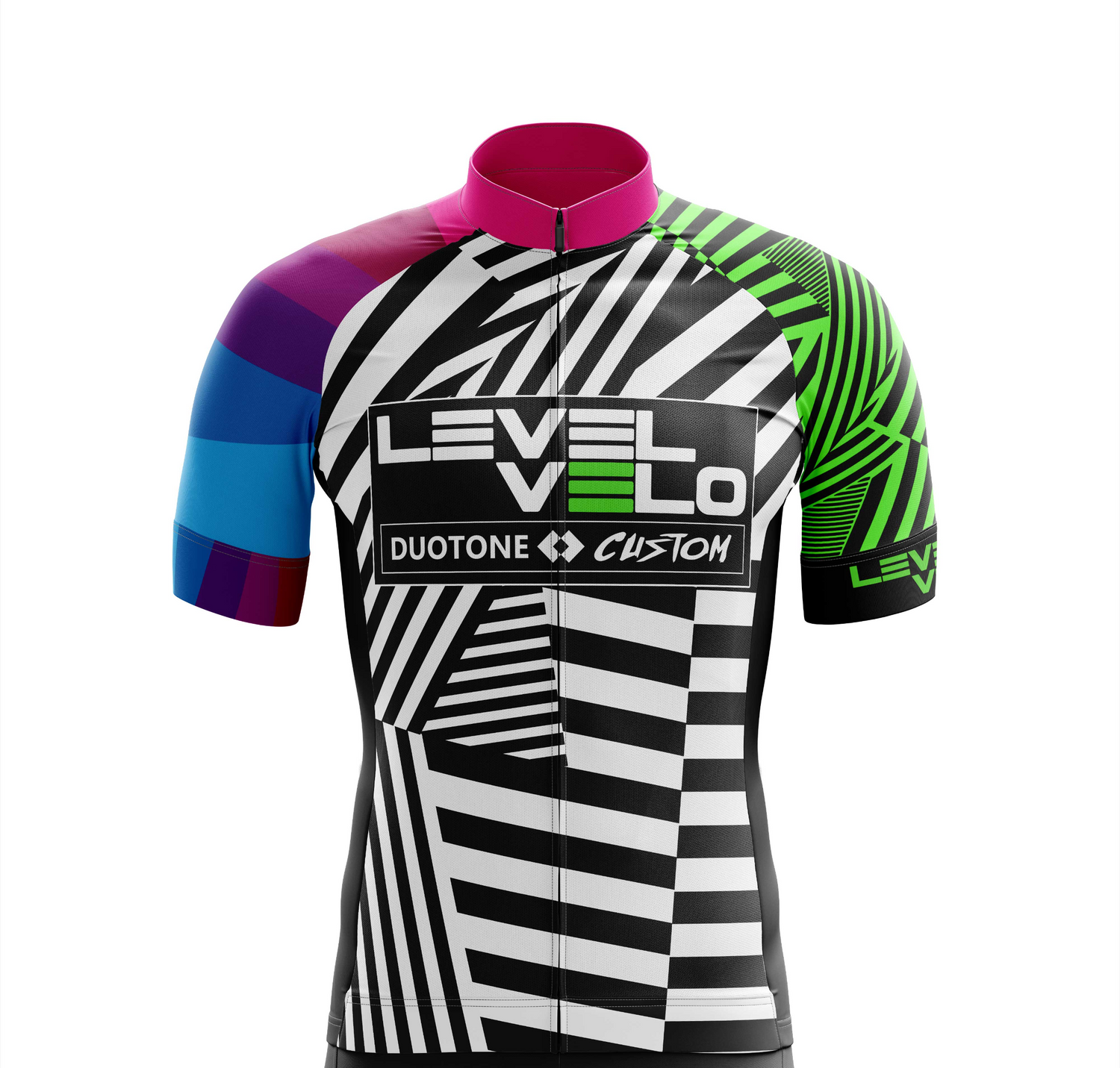 level velo duotone aero cycling jersey dazzle front