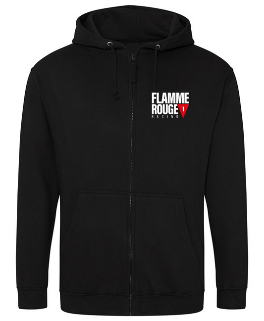 Flamme Rouge Racing Zipped Hoodie - Black/Gray/Pink