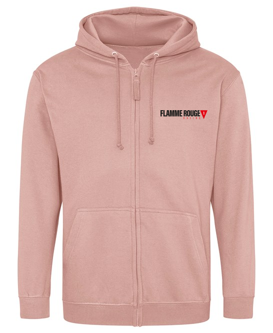 Flamme Rouge Racing Zipped Hoodie - Black/Gray/Pink